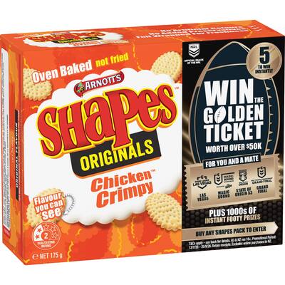 arnotts shapes crackers chicken crimpy