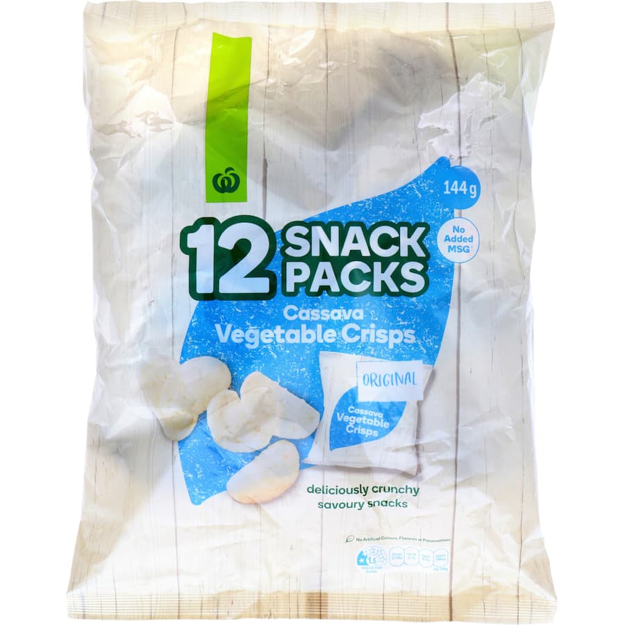 Woolworths Cassava Vegetable Crisps Original 144G