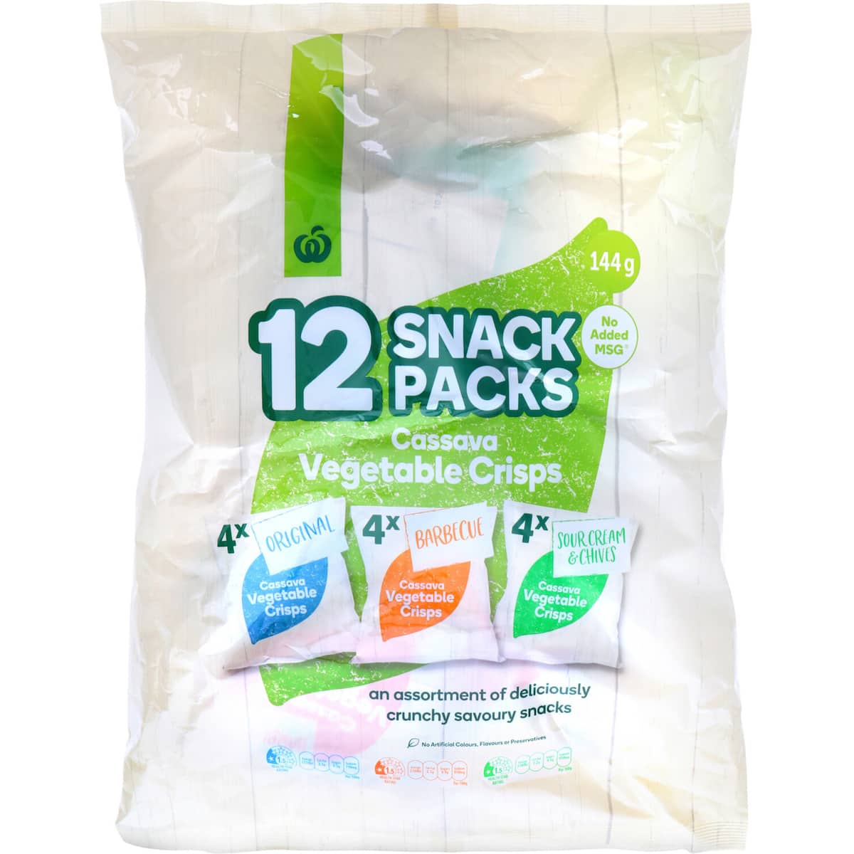 Countdown Cassava Vegetable Crisps Mixed 144g multipack 12pk bunch