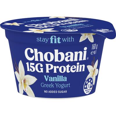 chobani 15g high protein greek yoghurt vanilla