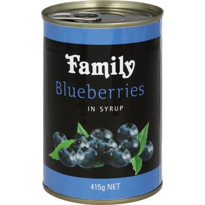 family blueberries in syrup