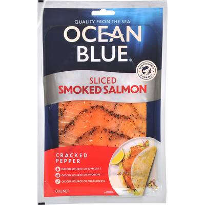 ocean blue sliced salmon pepper