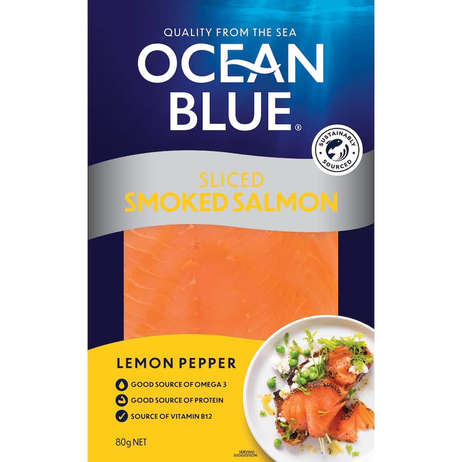 Ocean Blue Smoked Salmon Sliced Lemon Pepper