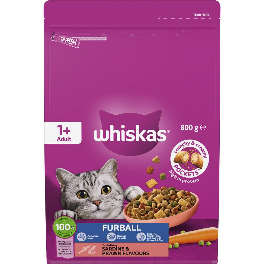 Buy Whiskas Furball Dry Cat Food Sardine Prawn online at