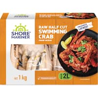 shore mariner crab raw half cut grade 2l