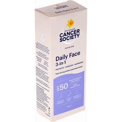 cancer society sunscreen daily face 3in1