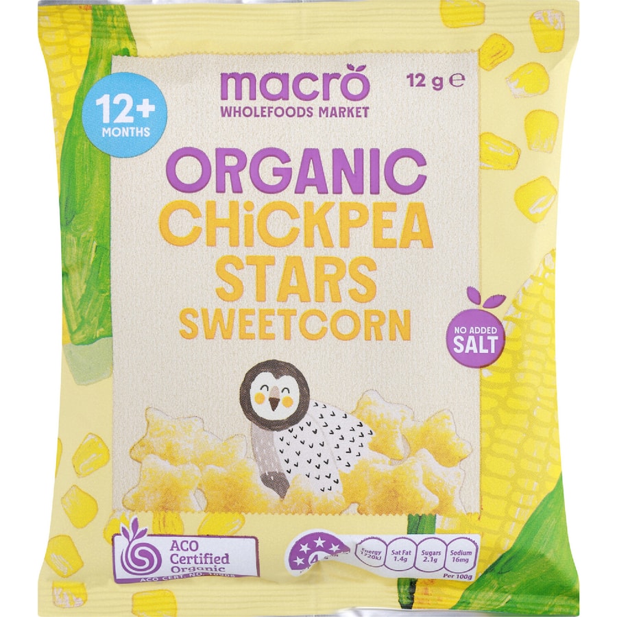 Macro Organic Chickpea Starts Sweetcorn 12+ Months