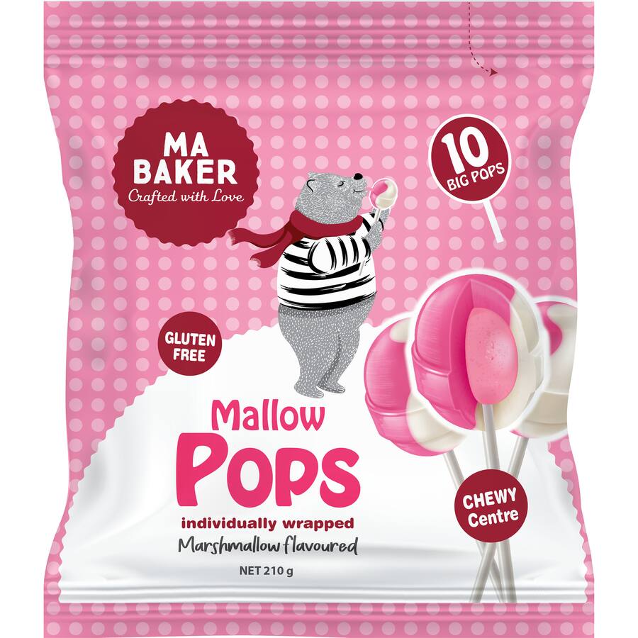 Ma Baker Lollipops Marshmallow Flavour