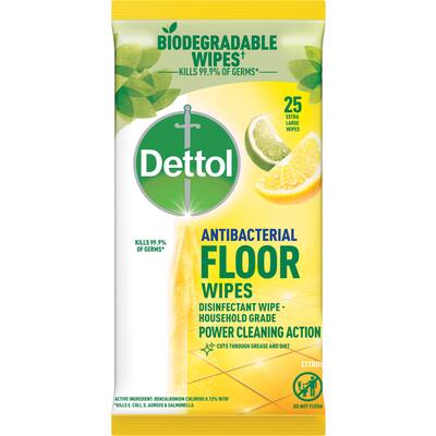 dettol antibacterial floor cleaning wipes citrus