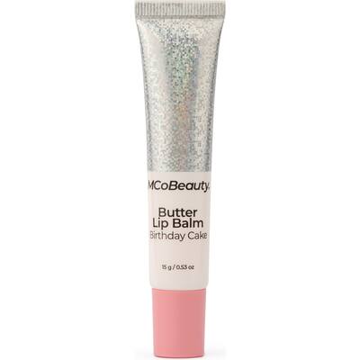 mcobeauty glow lip balm birthday cake