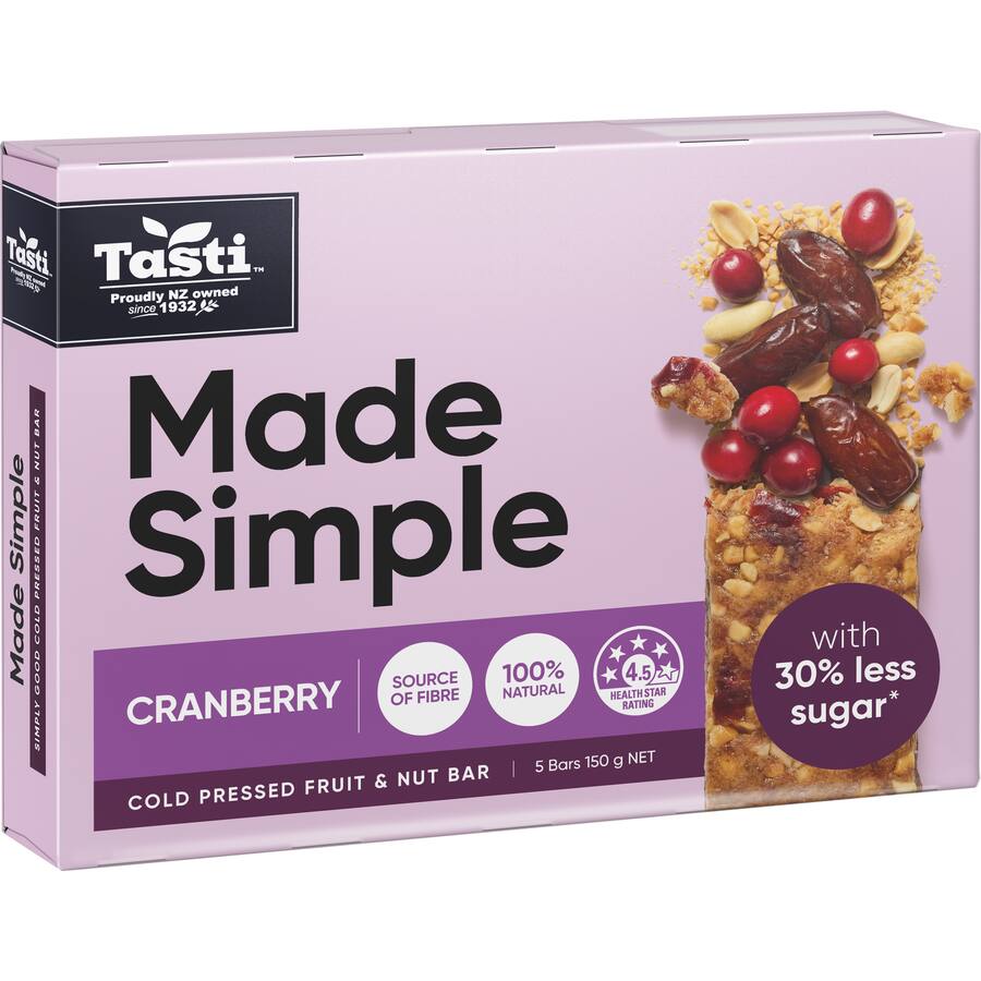 Tasti Made Simple Muesli Bars Cranberry