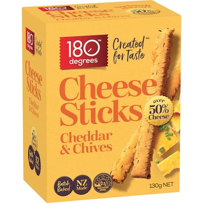 180 degrees cracker cheese sticks cheddar & chives