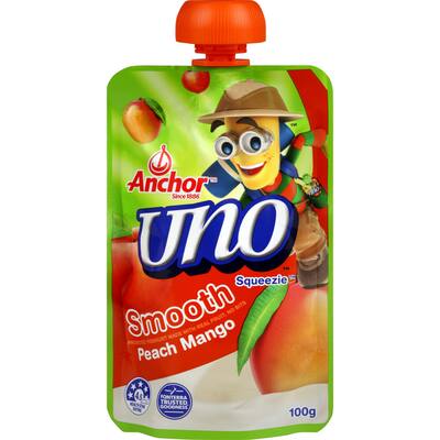anchor uno yoghurt pouch peach & mango