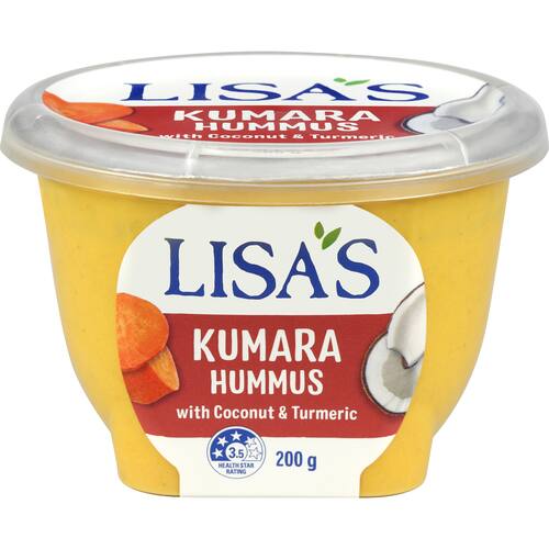 Lisas Hummus Kumara Coconut & Turmeric