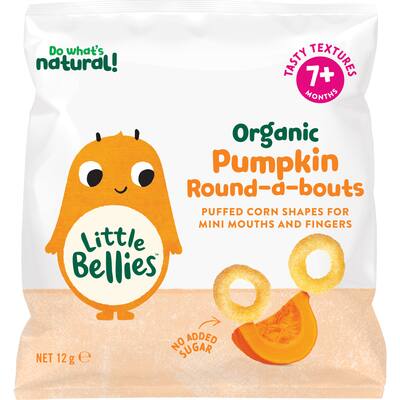 little bellies organic baby snacks pumpkin round-a-bouts