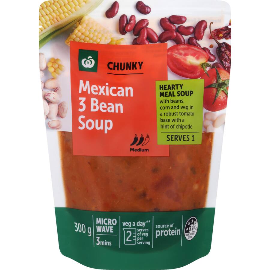 Woolworths Soup Mexican 3 Bean