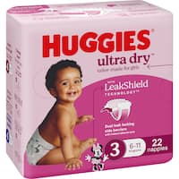 huggies ultra dry nappies girls size 3 (6-11kg) (22pk)