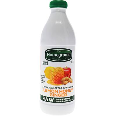 homegrown fruit juice apple, lemon, honey & ginger