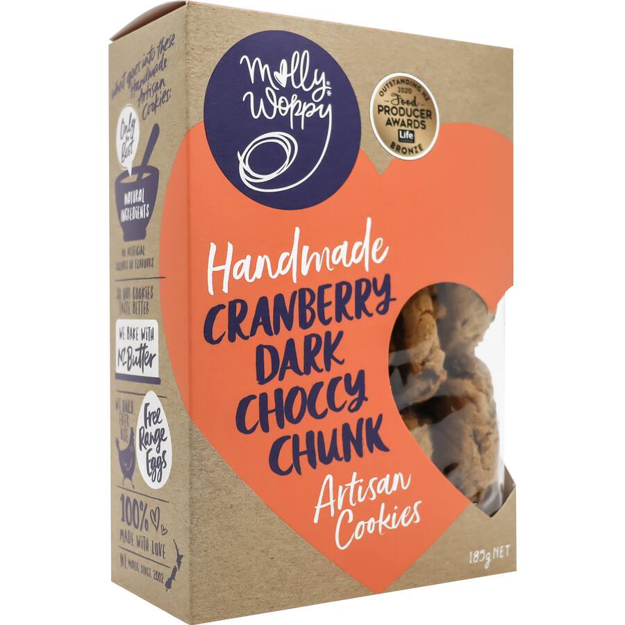 Molly Woppy Biscuits Cranberry Dark Choccy Chunk