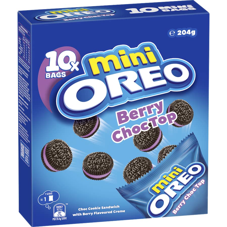 Oreo Mini Biscuits Berry Choc Top 10Pack