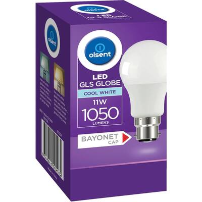 olsent bayonet light bulb led 11w 1050 lumen cool