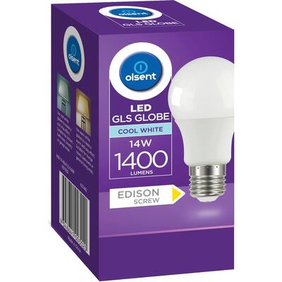 olsent screw light bulb led 14w 1400 lumen cool