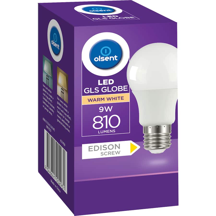 Olsent Edison Screw Light Bulb Led Gls Globe 9W 810 Lumen 270