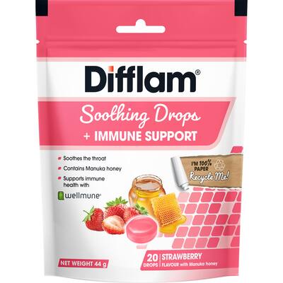 difflam soothing & immune support strawberry drops