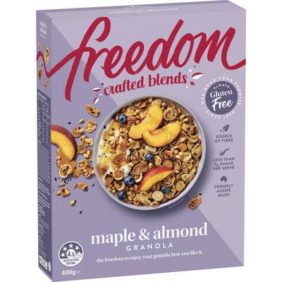 freedom crafted blends granola maple & almond