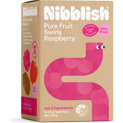 nibblish pure fruit swirls raspberry