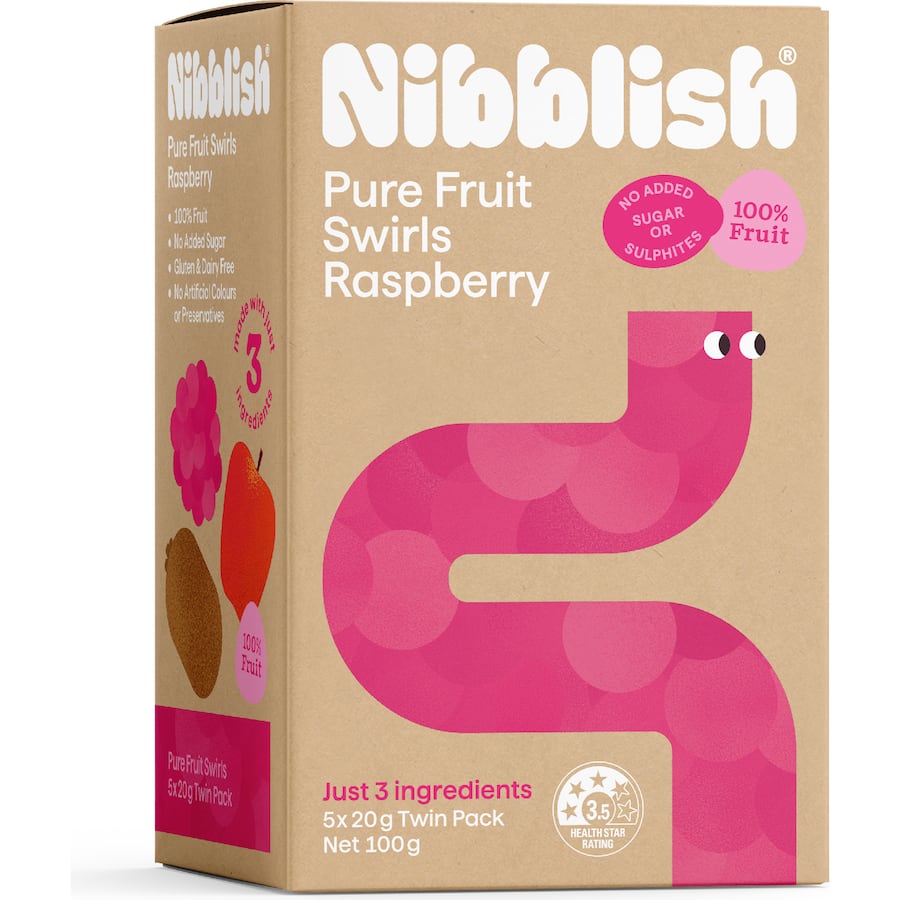 Nibblish Pure Fruit Swirls Raspberry
