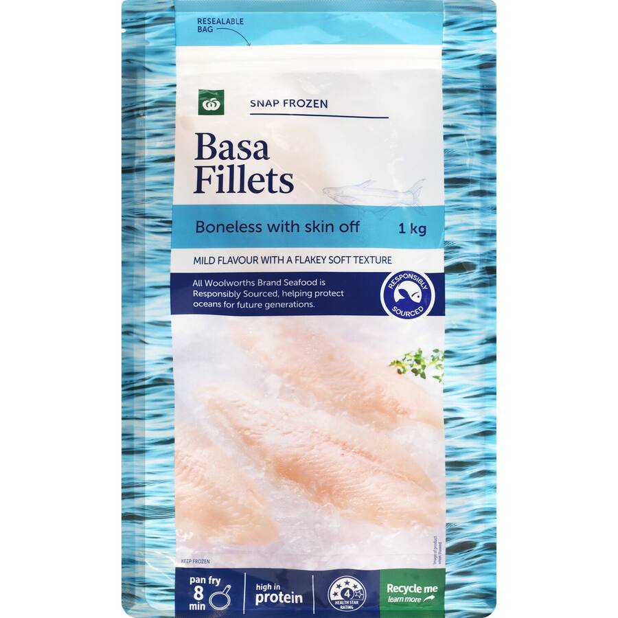 Woolworths Fish Fillets Basa Frozen