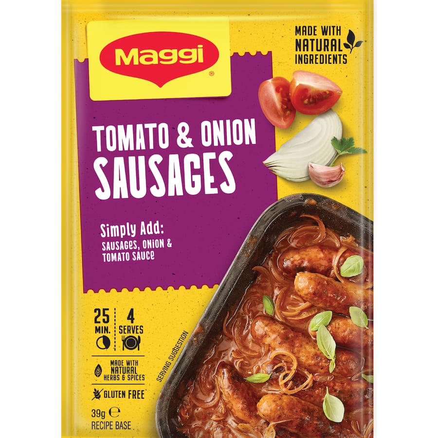 Maggi Recipe Base Tomato & Onion Sausages