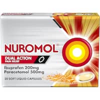 Nuromol Dual Action Ibuprofen & Paracetamol Pain Relief Liquid Capsules