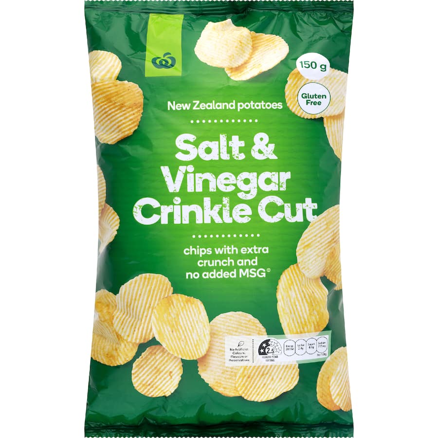 Woolworths Chips Salt Vinegar Crinkle Cut