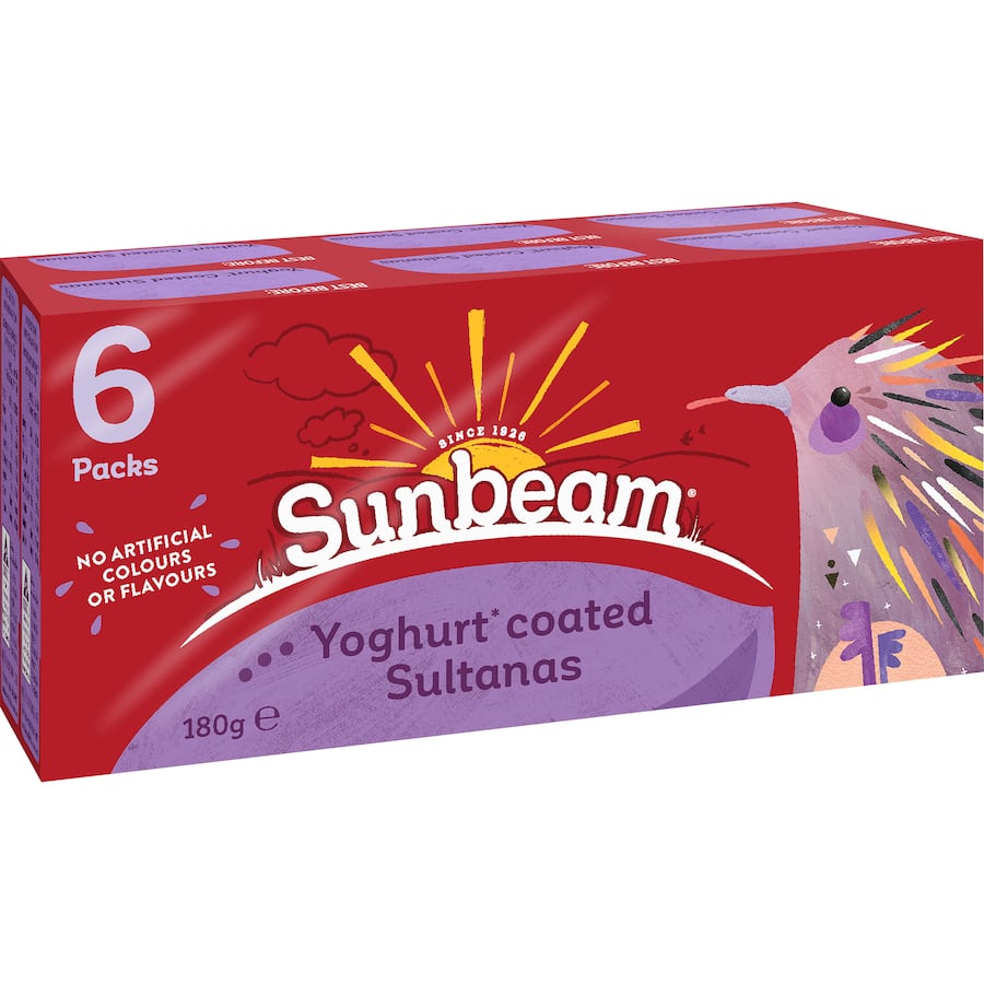 Sunbeam Fruit Snack Yoghurt Coated Sultanas 180G