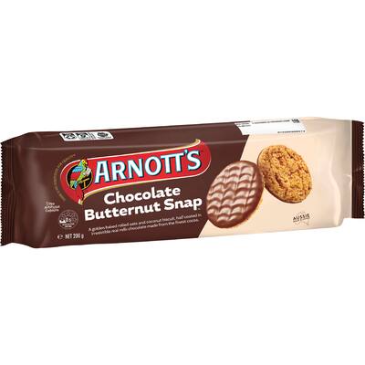 arnotts chocolate biscuits butternut snap
