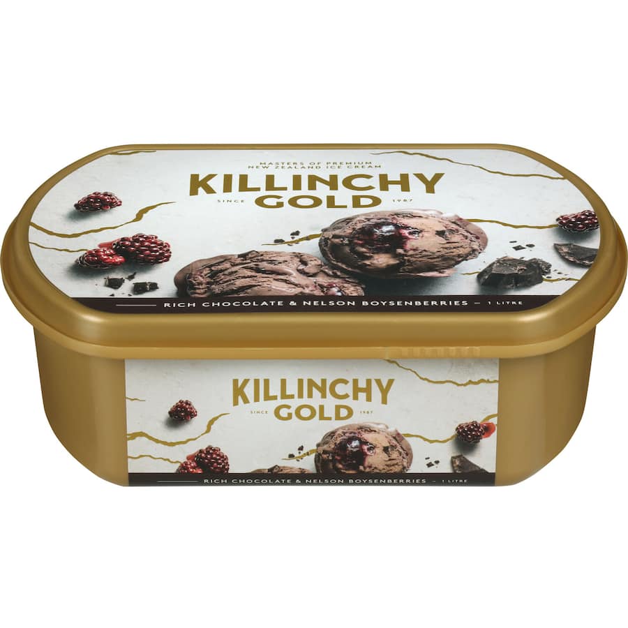 Killinchy Gold Ice Cream Rich Chocolate & Boysenberry