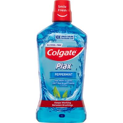 colgate plax antibacterial mouthwash rinse peppermint value pack