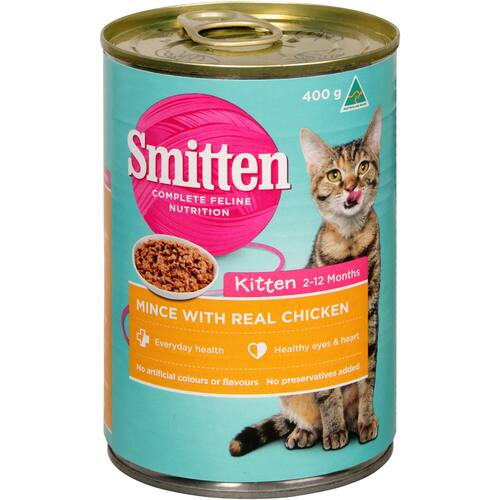 Smitten Cat Food Kitten Mince Chicken 400g bunch