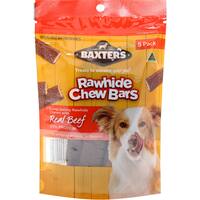 baxters dog treats beef rawhide chew bars