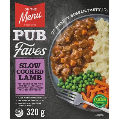 on the menu frozen meal lamb shank