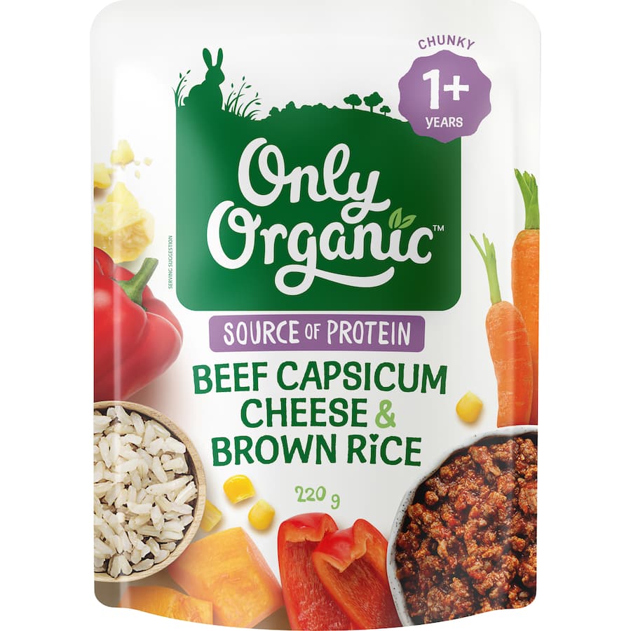 Only Organic Baby Food Beef Capsicum Cheese & Rice