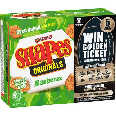 arnotts shapes crackers bbq originals