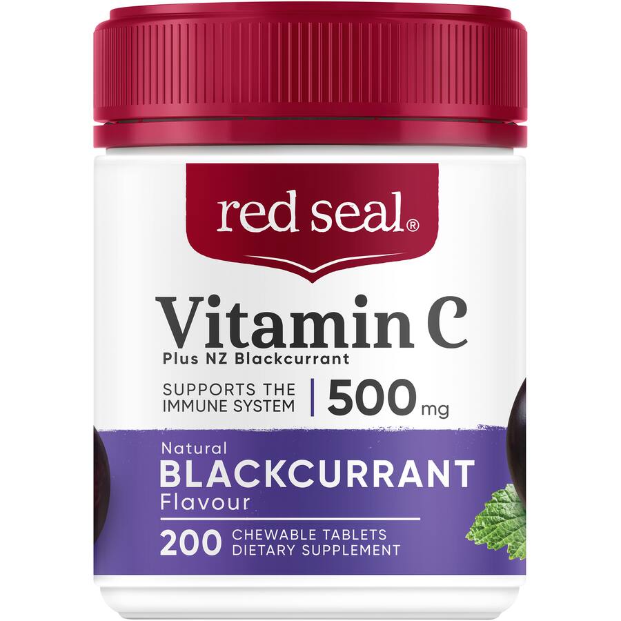 Red Seal Vitamin C 500Mg Blackcurrant Chewable