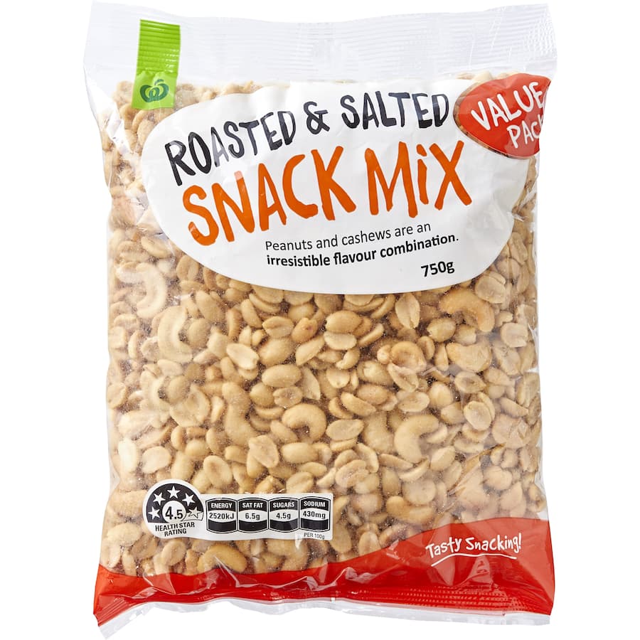 Woolworths Mixed Nuts Peanut & Cashew Roasted Salted
