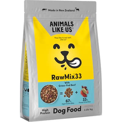 animals like us dry dog food raw mix 33 grass fed beef