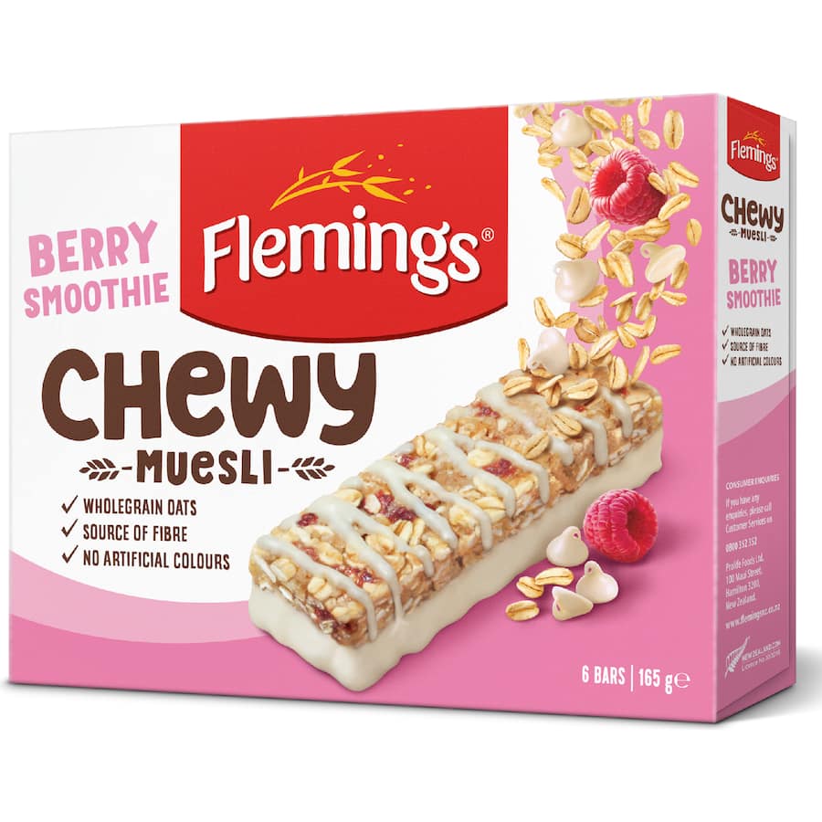 Flemings Chewy Muesli Bars Berry Smoothie