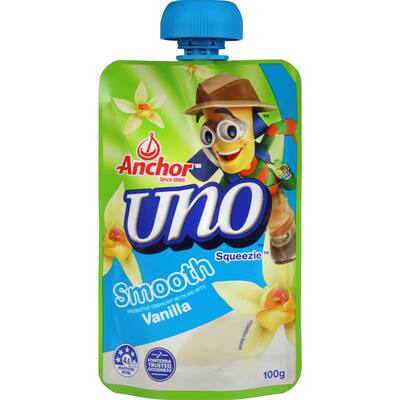 anchor uno yoghurt pouch smooth vanilla squeezie