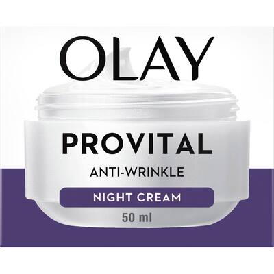 olay anti wrinkle provital night face cream moisturiser for mature skin